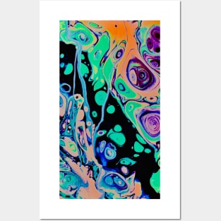 Colorful pouring abstract art Posters and Art